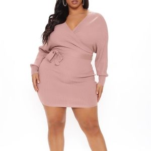 Fashion Nova mauve "just between us" sweater dress NWT